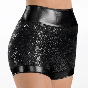 High waisted “ultra sparkle shorts” black colour